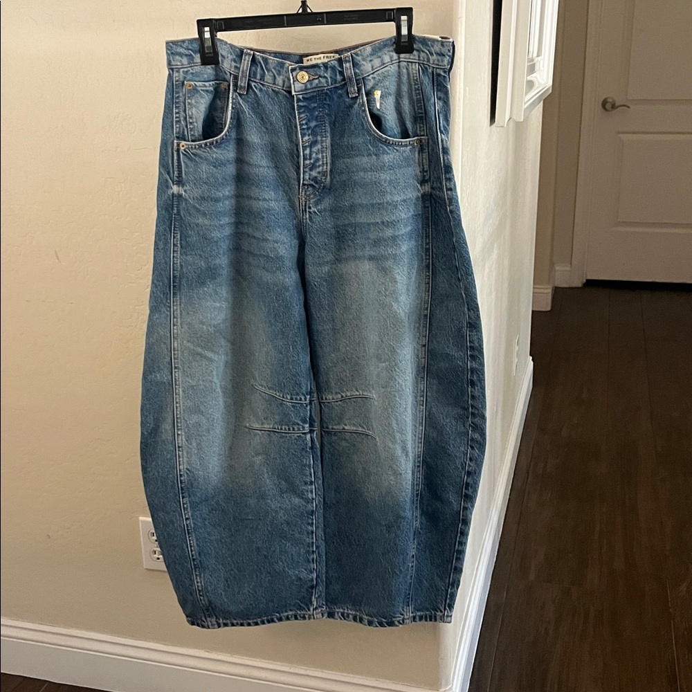 NWT FREE PEOPLE Good Luck Mid Rise Barrel Jeans! - Picture 7 of 11
